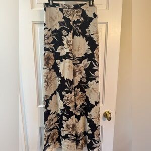 St. John Evening Silk Palazzo Pants – Floral – Size 10